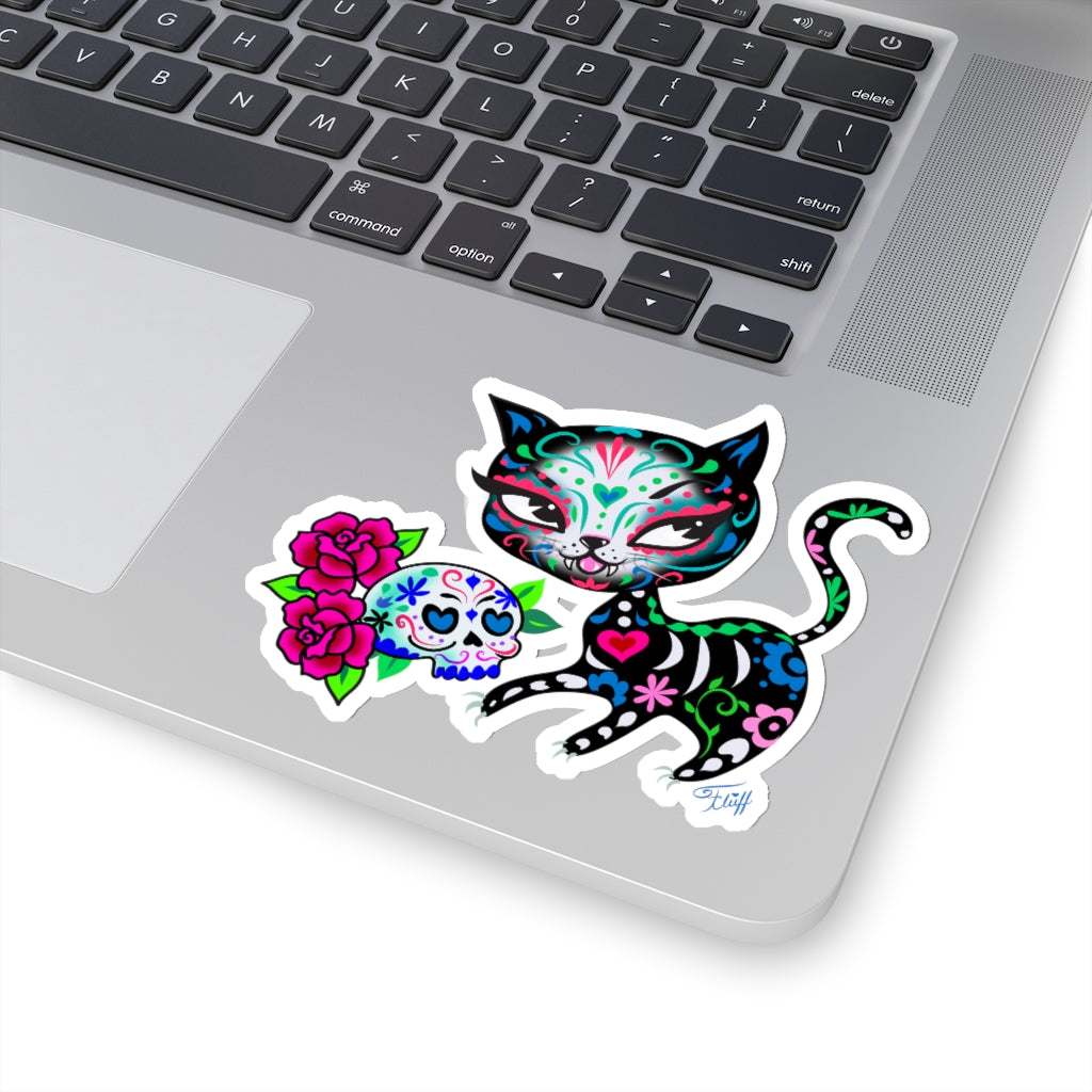 Sugar Skull Kitty • Kiss-Cut Sticker
