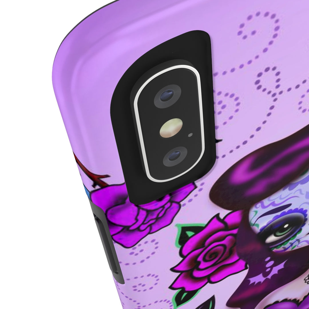 Purple Sugar Skull Girl • Phone Case