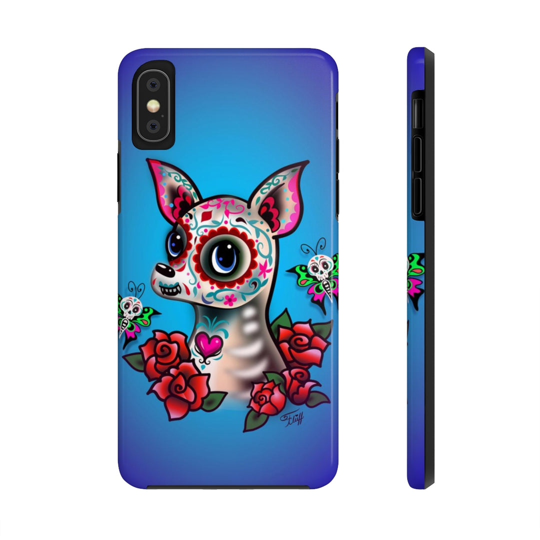 Sugar Skull Chihuahua Blue • Phone Case