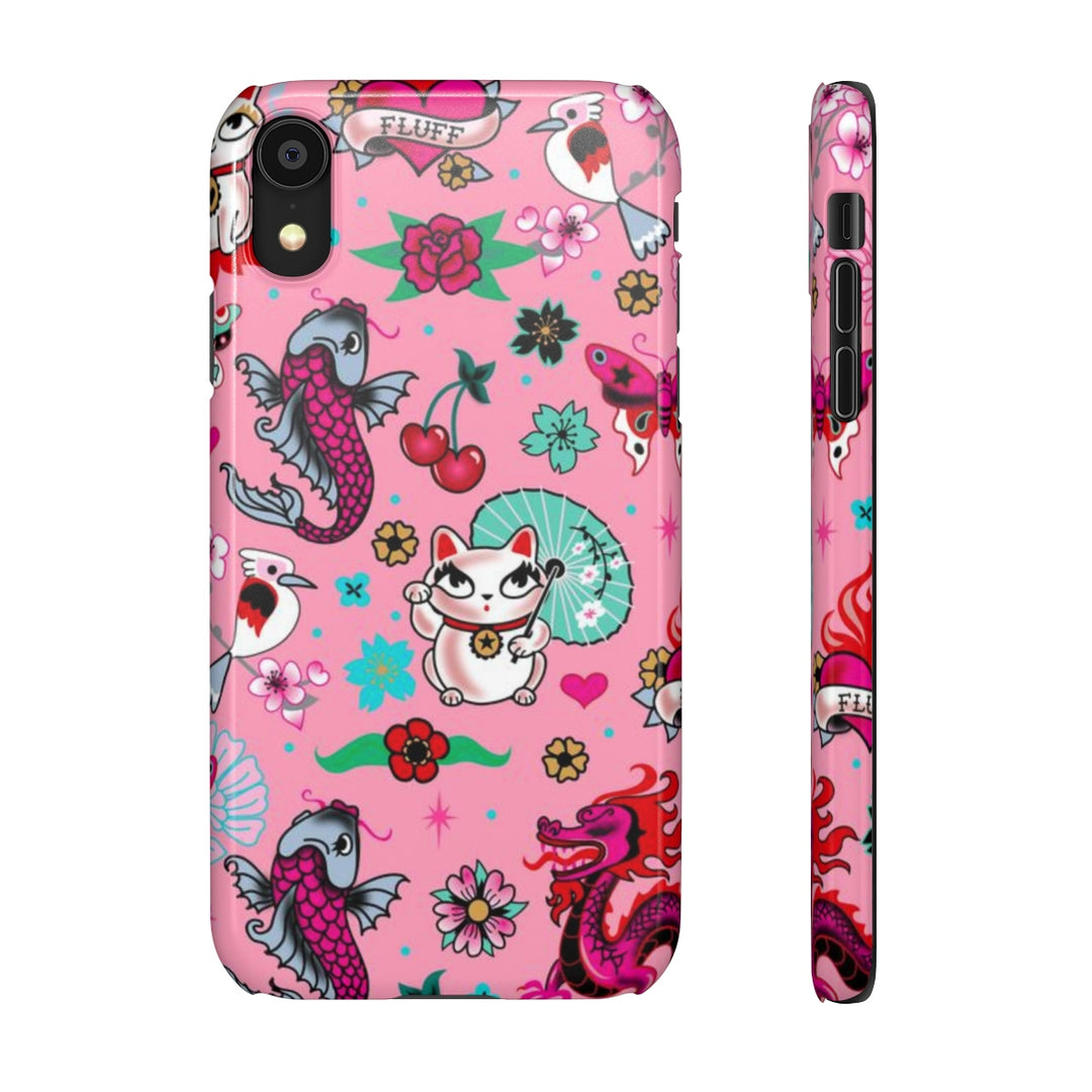 Lucky Kitty on Pink • Phone Case Samsung