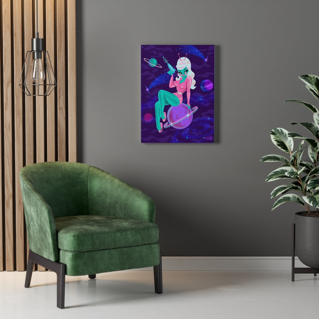 Alien Girl on Saturn • Canvas Gallery Wrap