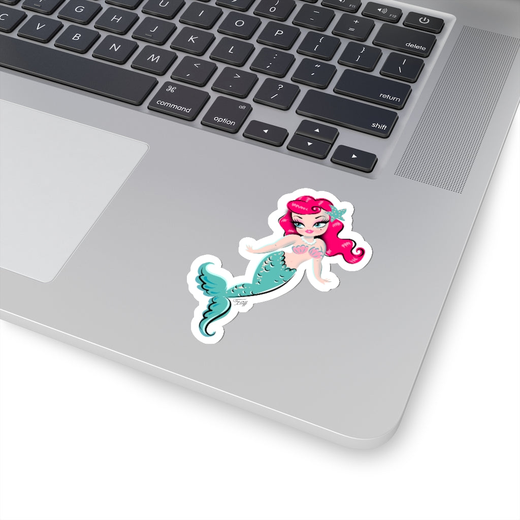 Baby Doll Mermaid with Cherry Red Hair • Kiss-Cut Sticker