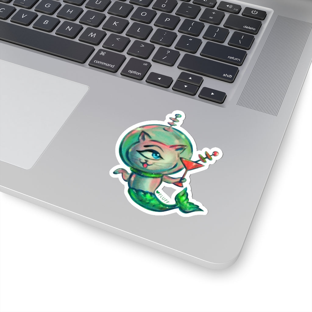 Cyclops Kitten Space Mermaid • Kiss-Cut Sticker