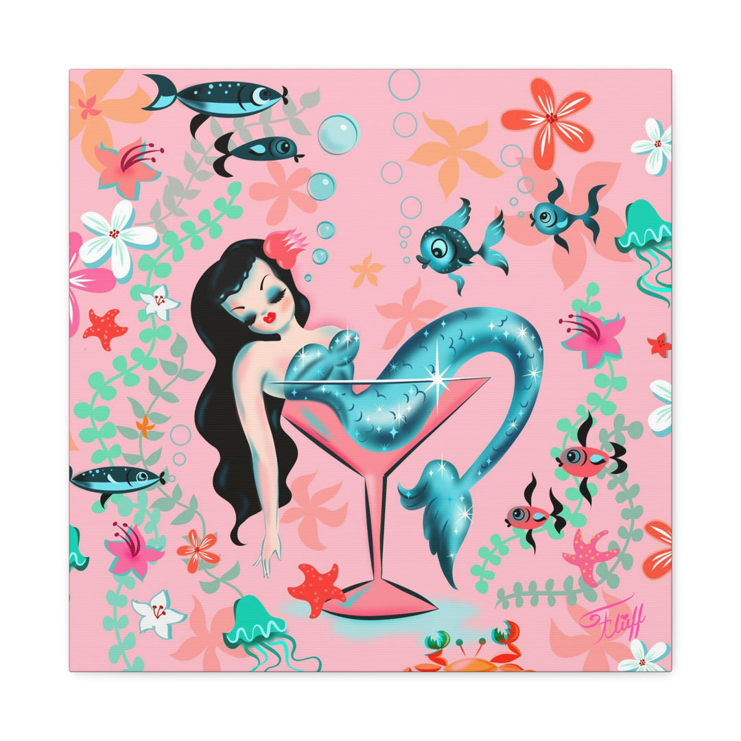 Tipsy Mermaid Peachy Pink • Canvas Gallery Wrap