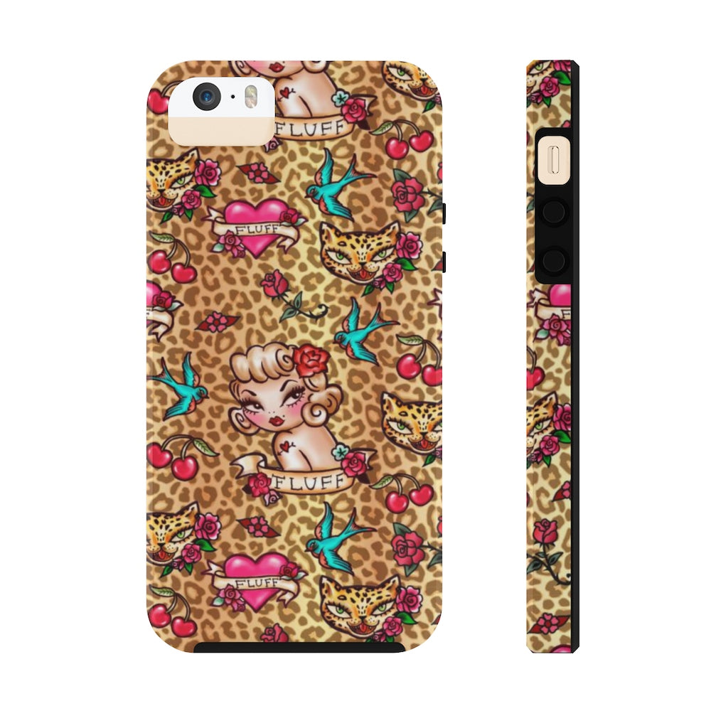 Lady Leopard Tattoo Flash • Phone Case