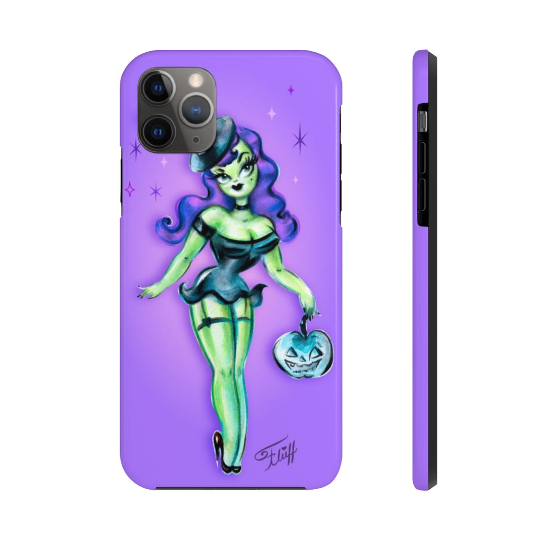 Pinup Witch with Jack-o'-lantern • Phone Case