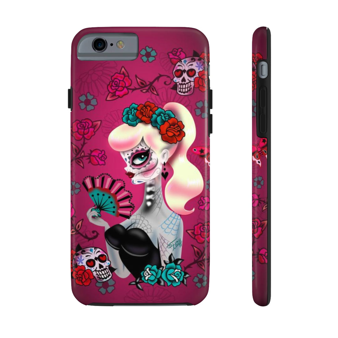 Blonde Sugar Skull Pinup Girl • Phone Case