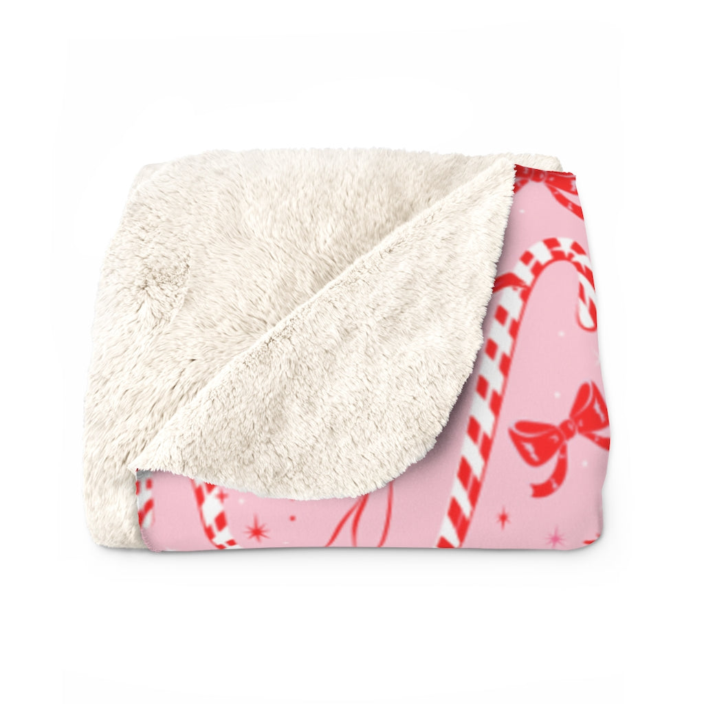 Candy Cane Girl • Sherpa Fleece Blanket