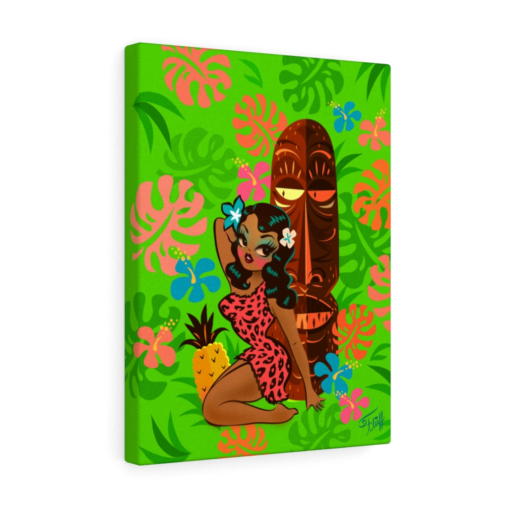 Tiki Temptress in Pink Leopard Print • Canvas Gallery Wrap