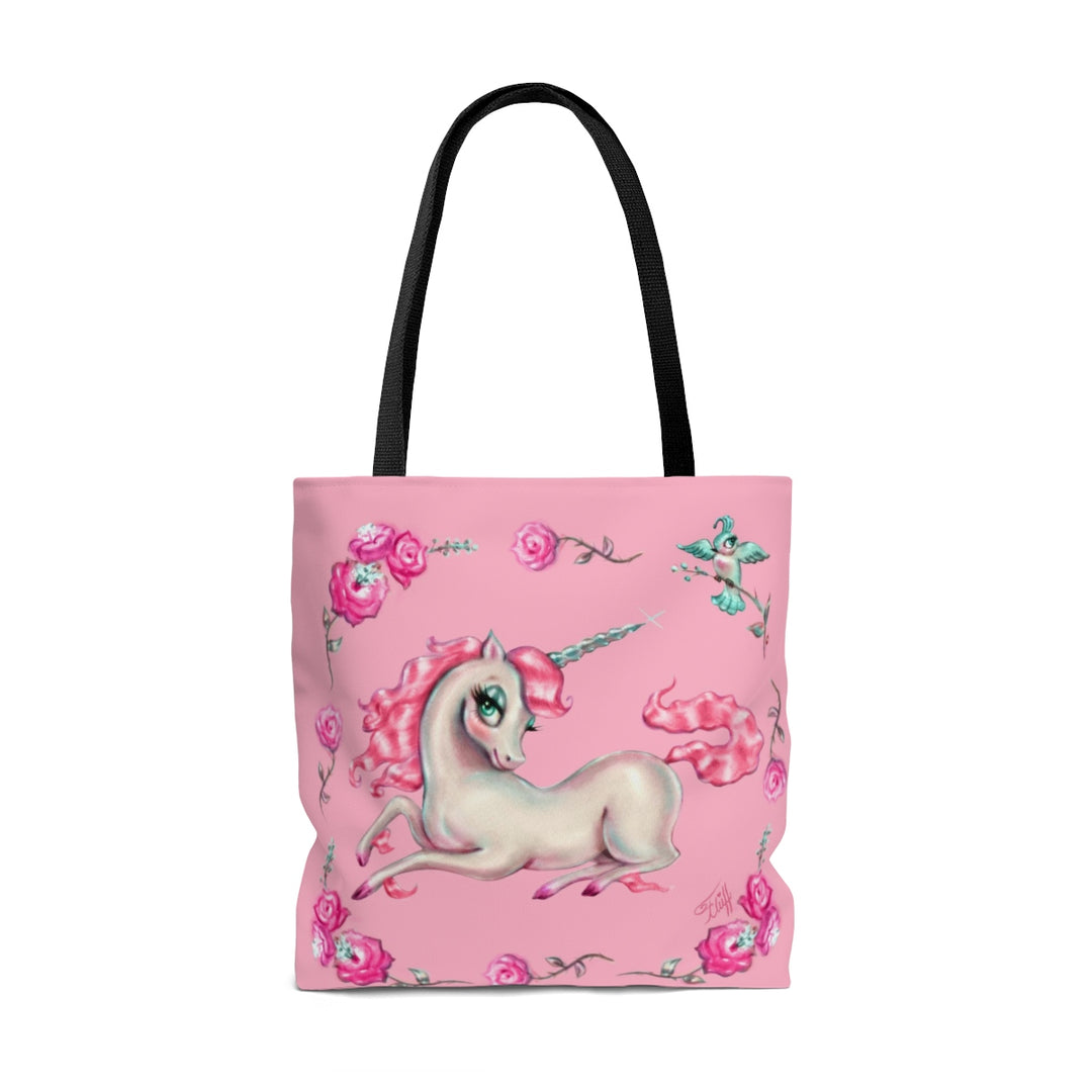 Unicorns and Roses on Pink • Tote Bag