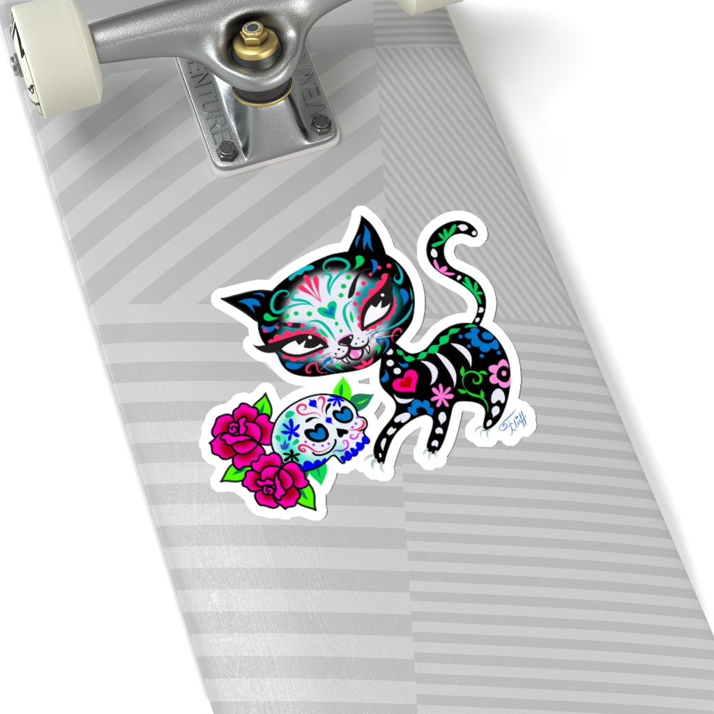 Sugar Skull Kitty • Kiss-Cut Sticker