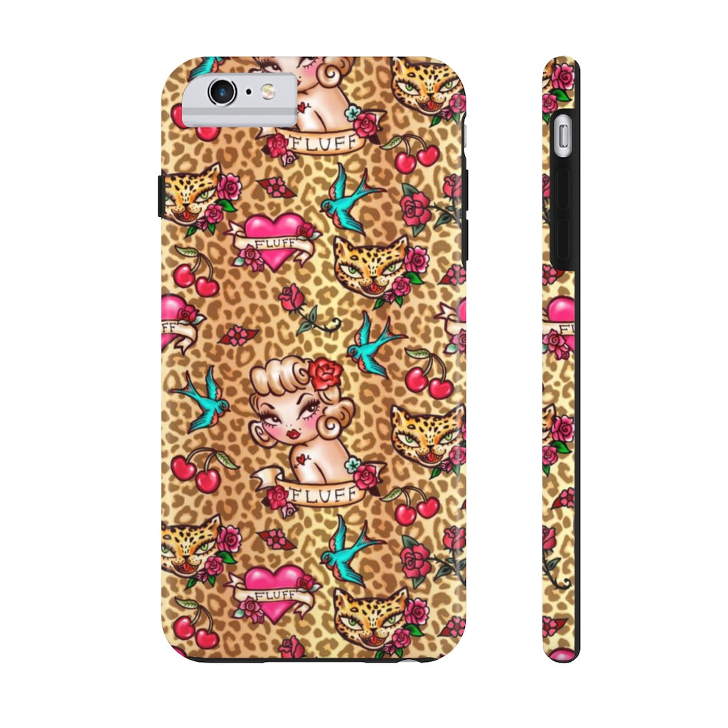 Lady Leopard Tattoo Flash • Phone Case