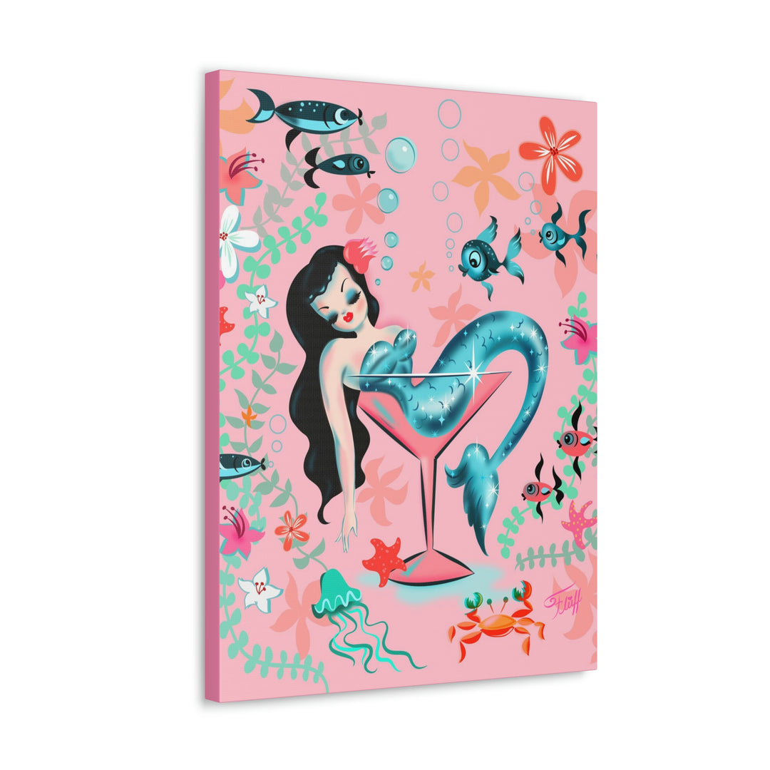 Tipsy Mermaid Peachy Pink • Canvas Gallery Wrap