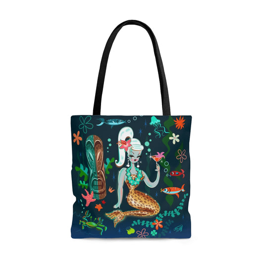 Blonde Leopard Martini Mermaid • Tote Bag