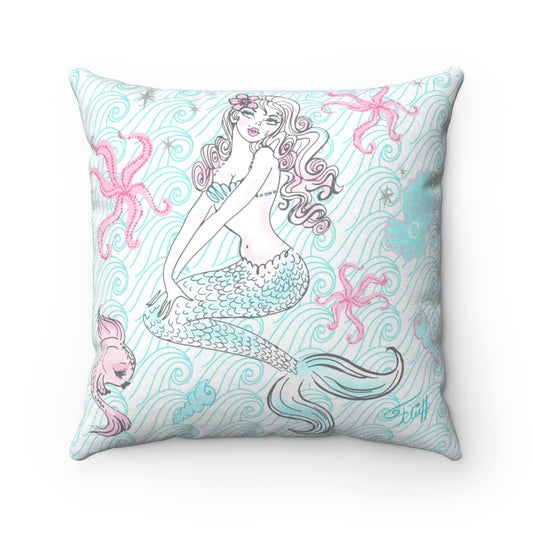 Pink Pearl Beach • Faux Suede Pillow