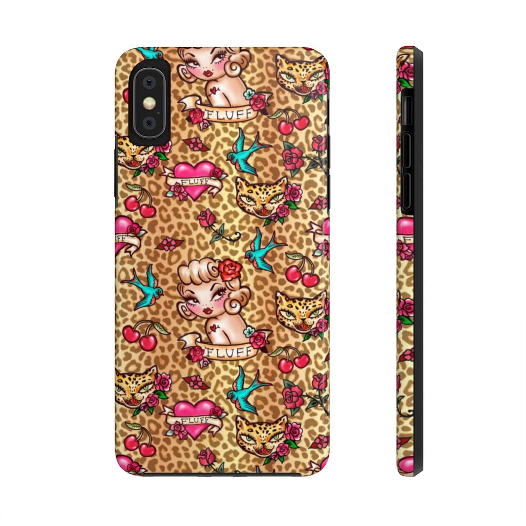 Lady Leopard Tattoo Flash • Phone Case