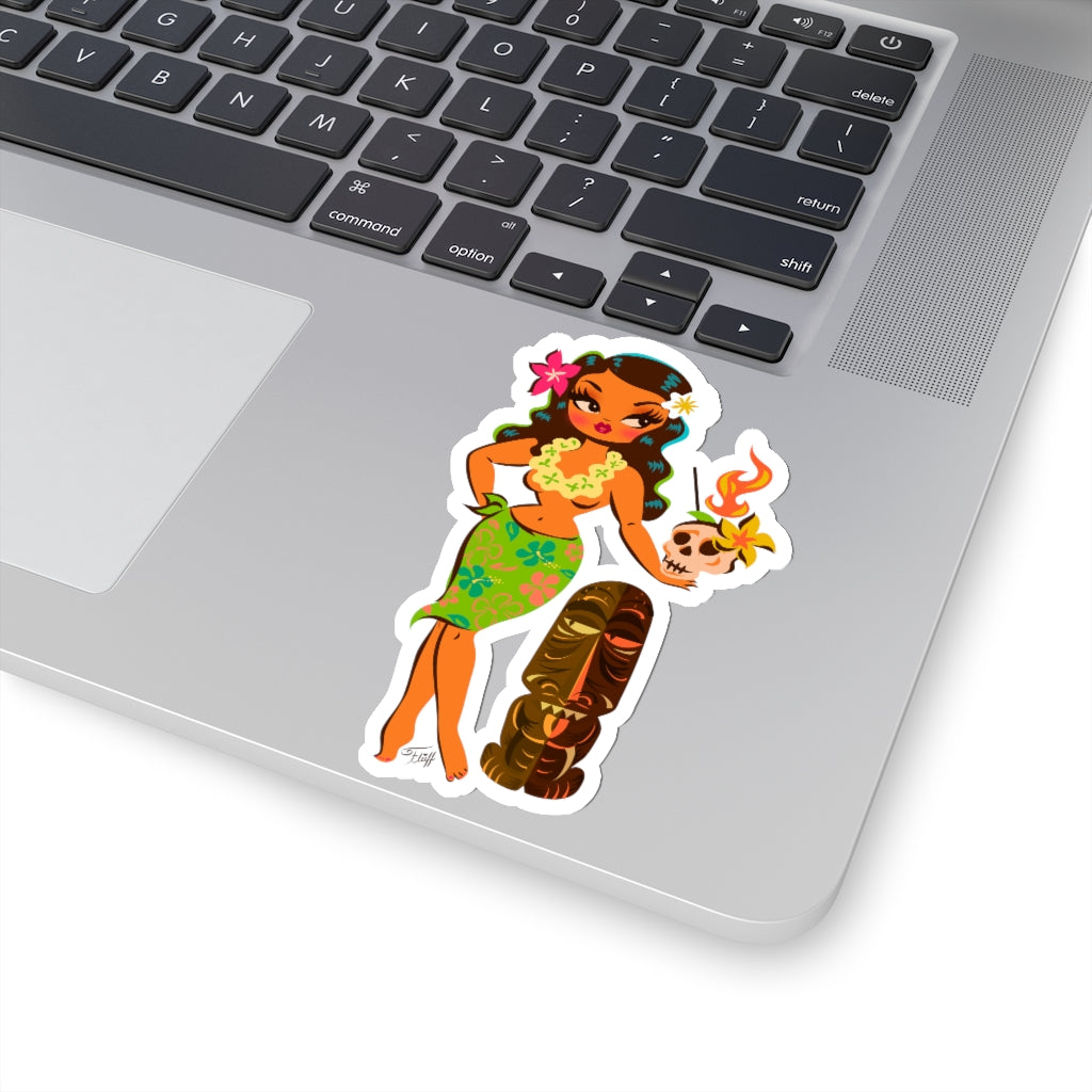 Tiki Temptress • With Skull Mug Cocktail 2 • Kiss-Cut Sticker