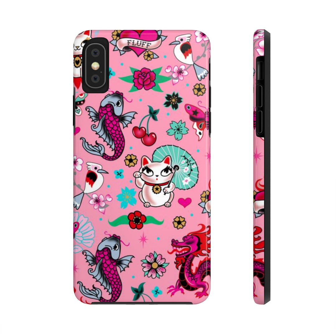 Lucky Kitty on Pink • Phone Case