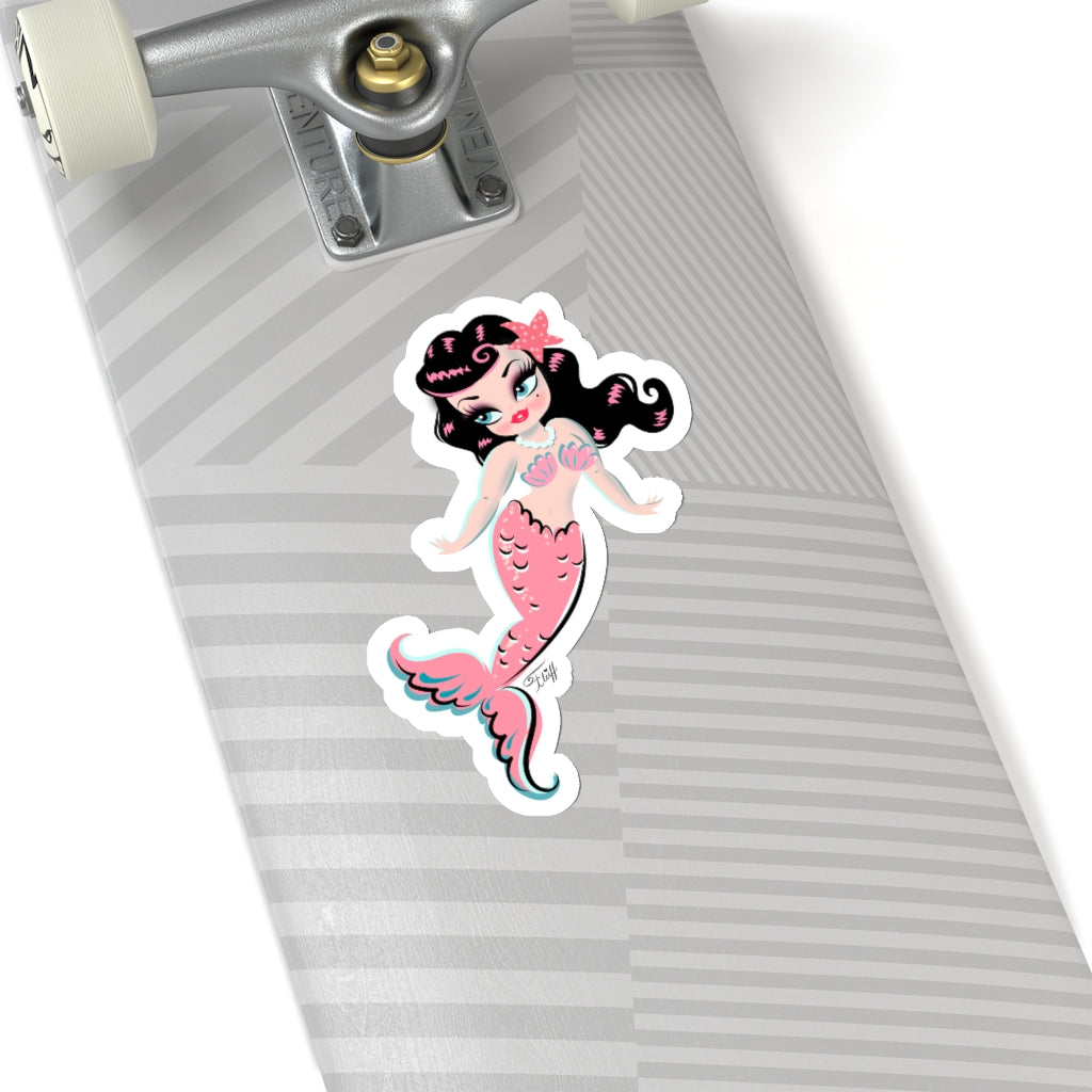 Baby Doll Mermaid with Black Hair • Kiss-Cut Sticker