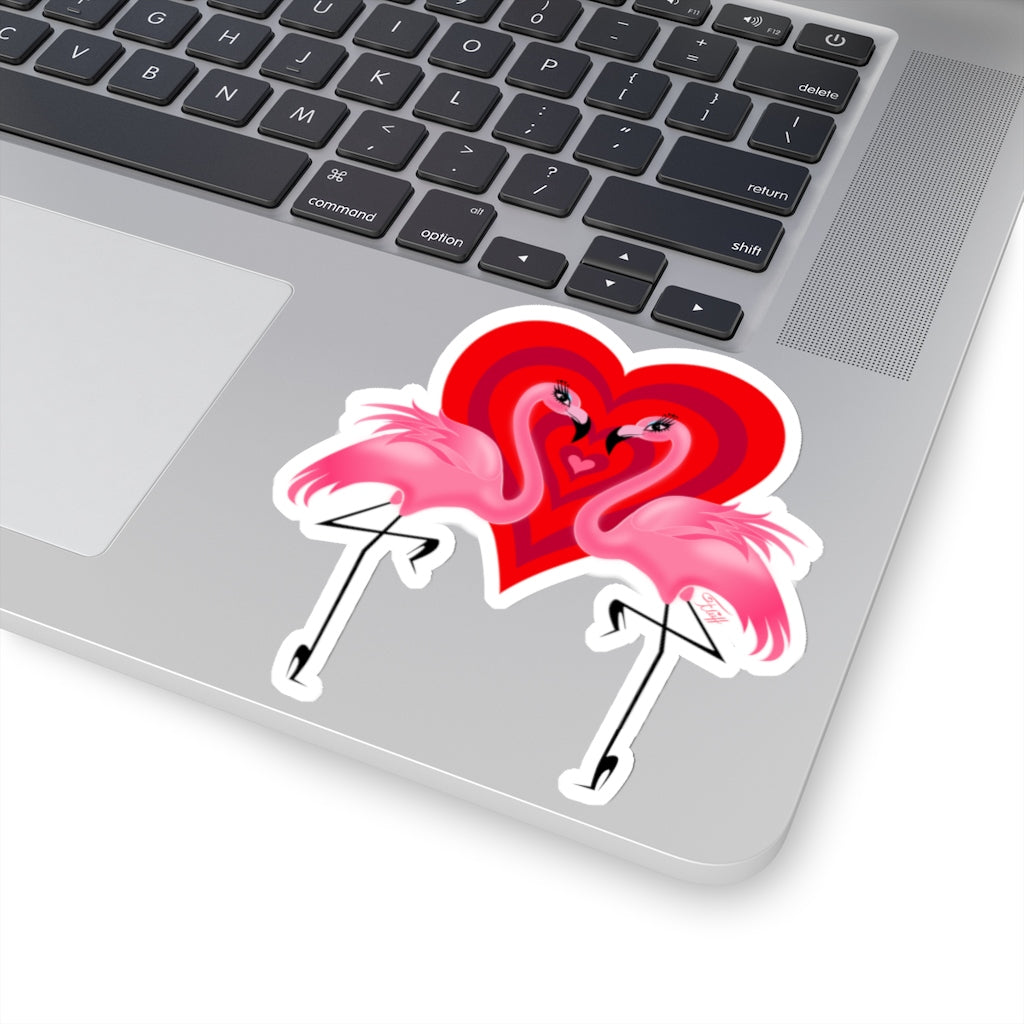 Flamingo Love • Kiss-Cut Sticker