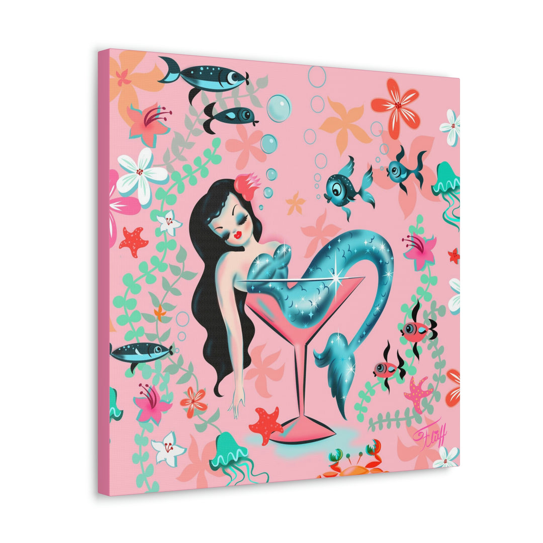 Tipsy Mermaid Peachy Pink • Canvas Gallery Wrap