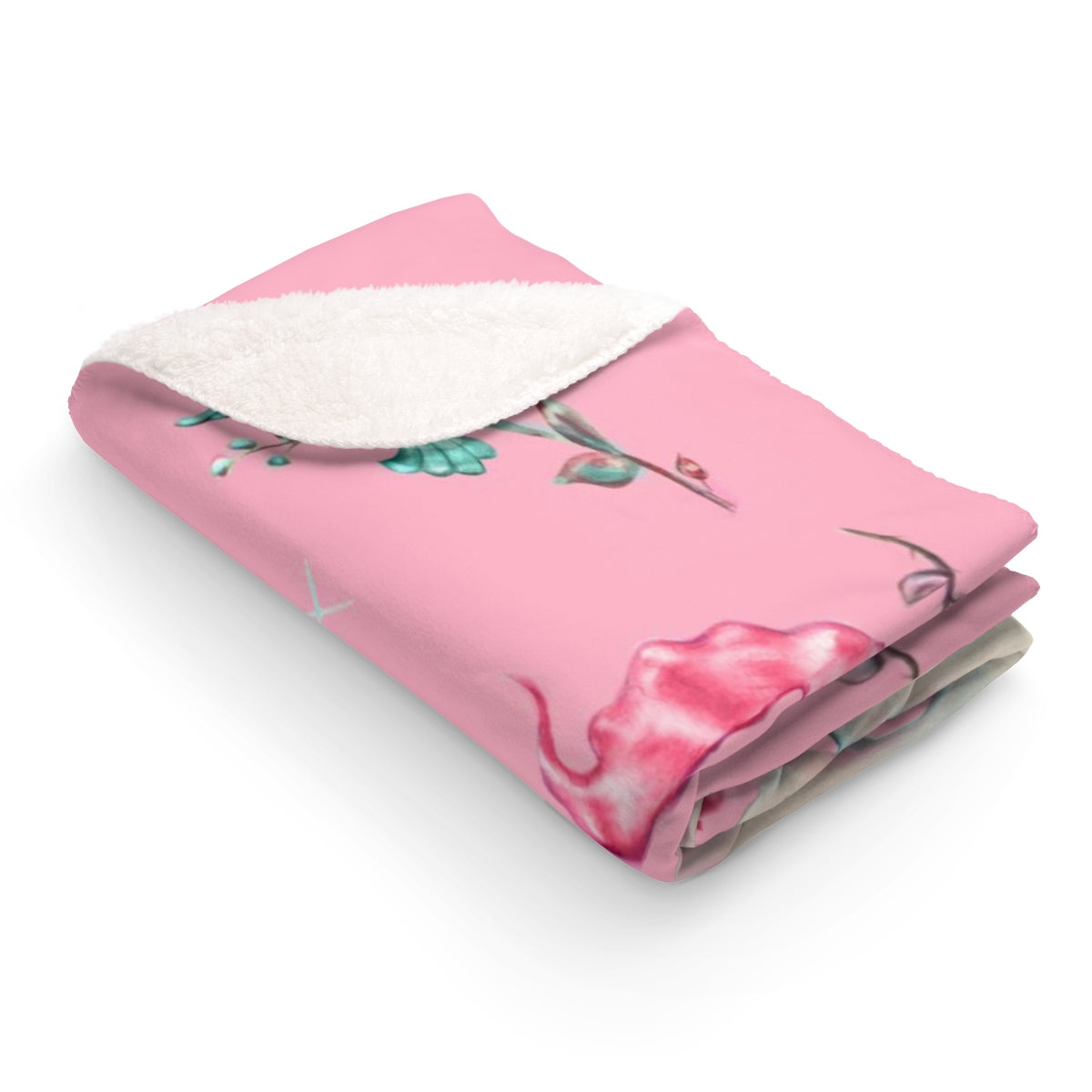 Unicorns and Roses on Pink • Sherpa Fleece Blanket