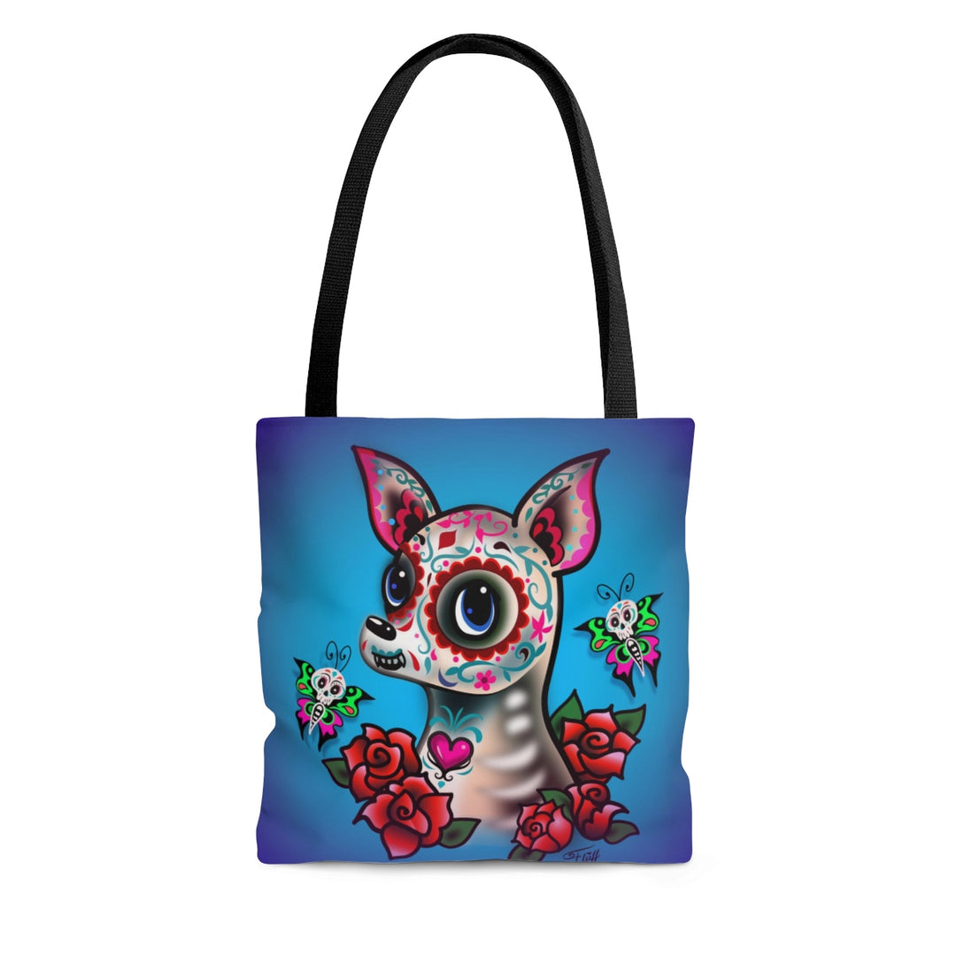 Sugar Skull Chihuahua Blue • Tote Bag