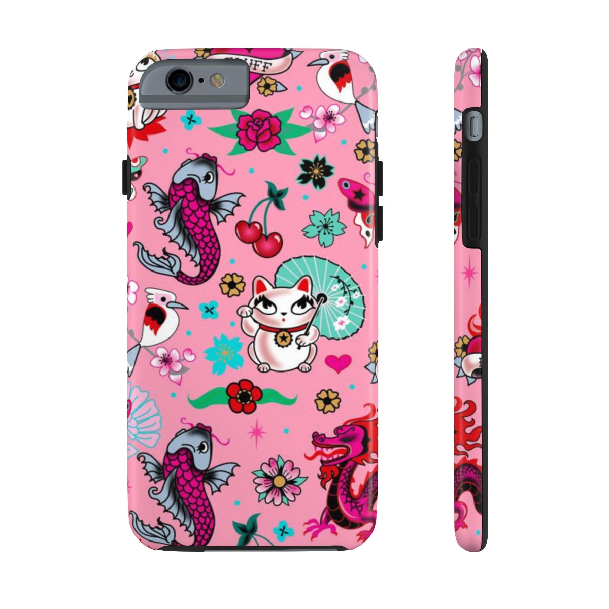 Lucky Kitty on Pink • Phone Case