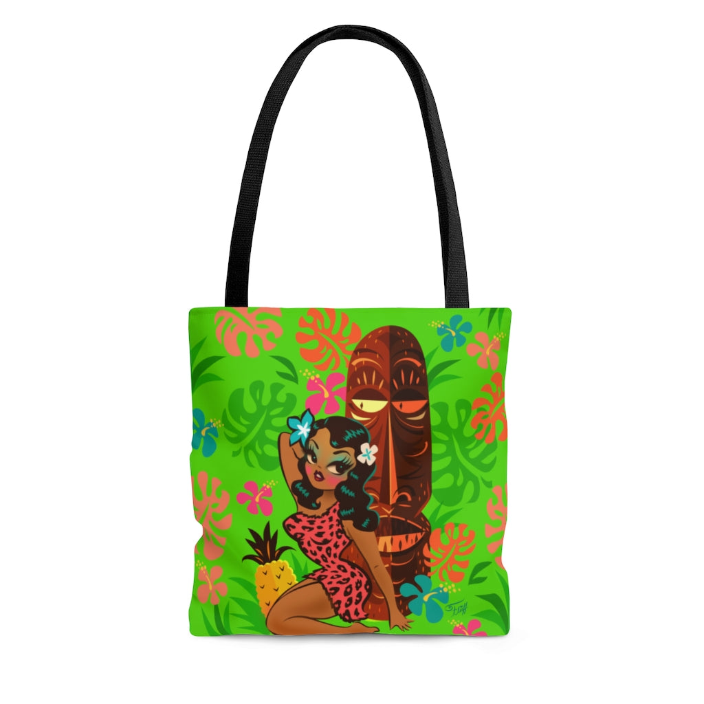 Tiki Temptress in Pink Leopard Print • Tote Bag