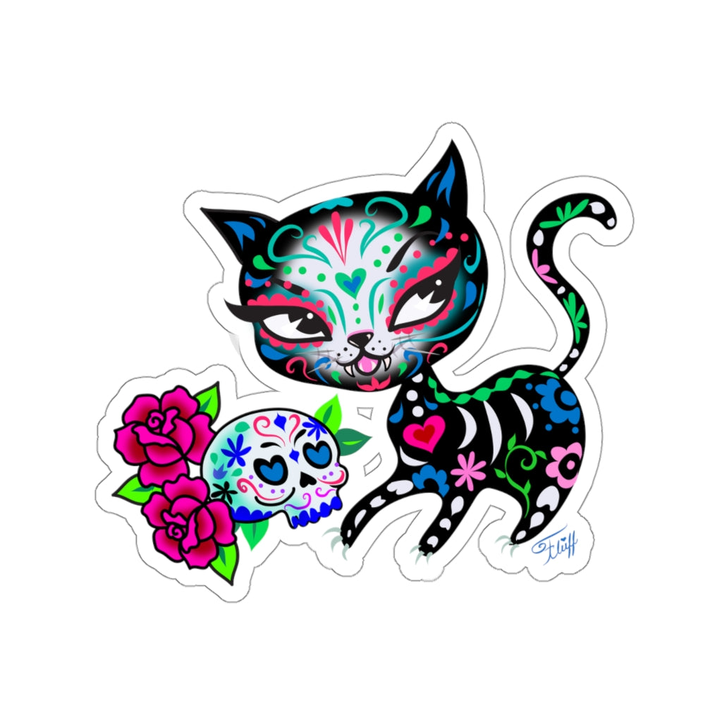 Sugar Skull Kitty • Kiss-Cut Sticker