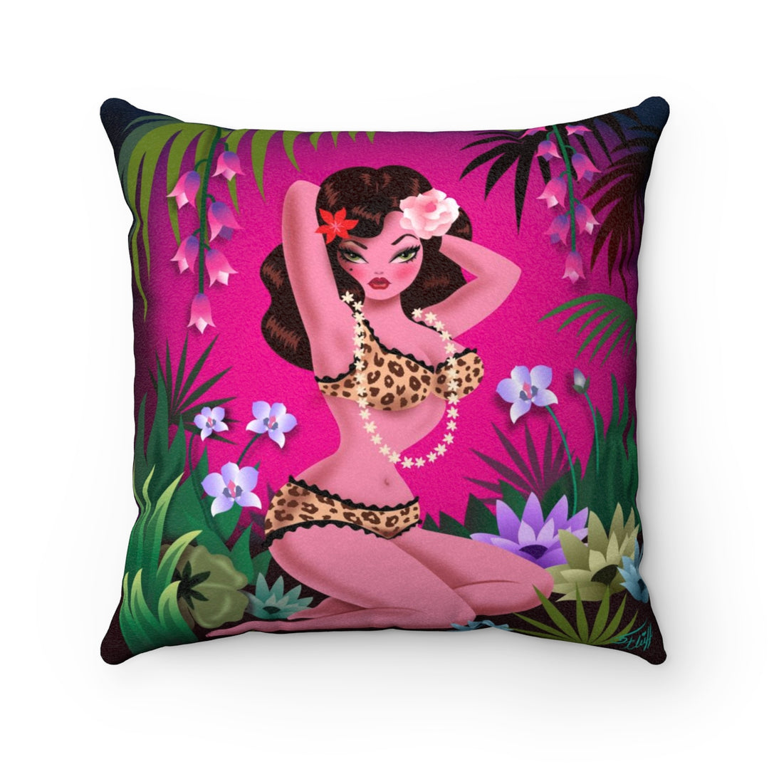 Jungle Flower • Faux Suede Pillow