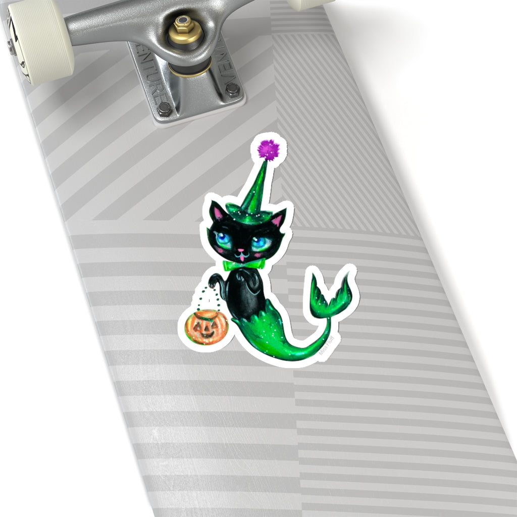 Mermaid Kitten Witch • Kiss-Cut Sticker