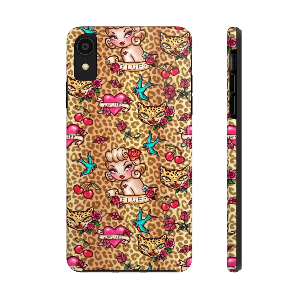 Lady Leopard Tattoo Flash • Phone Case