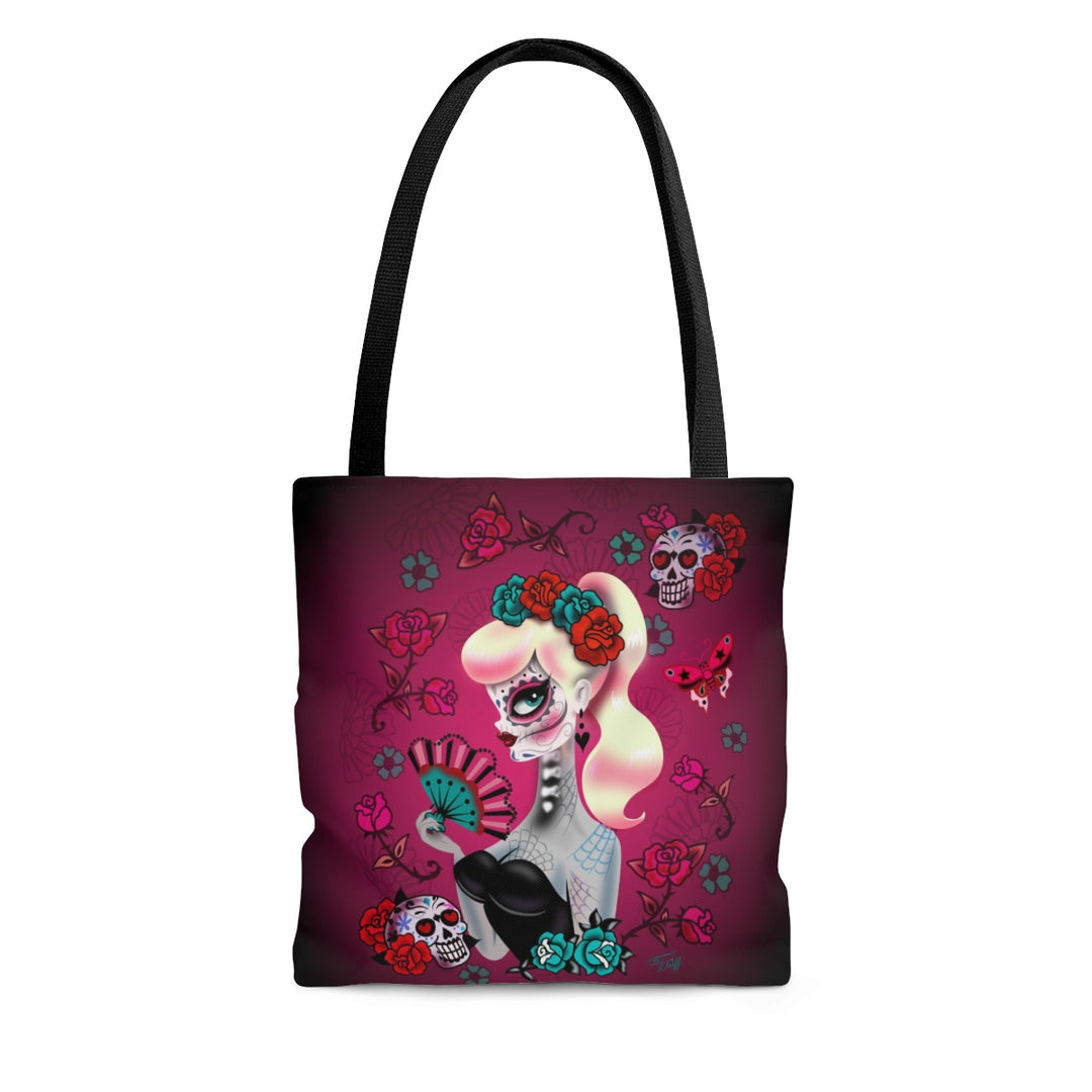 Blonde Sugar Skull Pinup Girl • Tote Bag