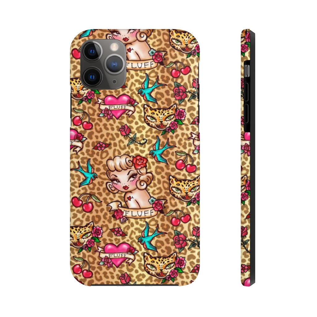 Lady Leopard Tattoo Flash • Phone Case