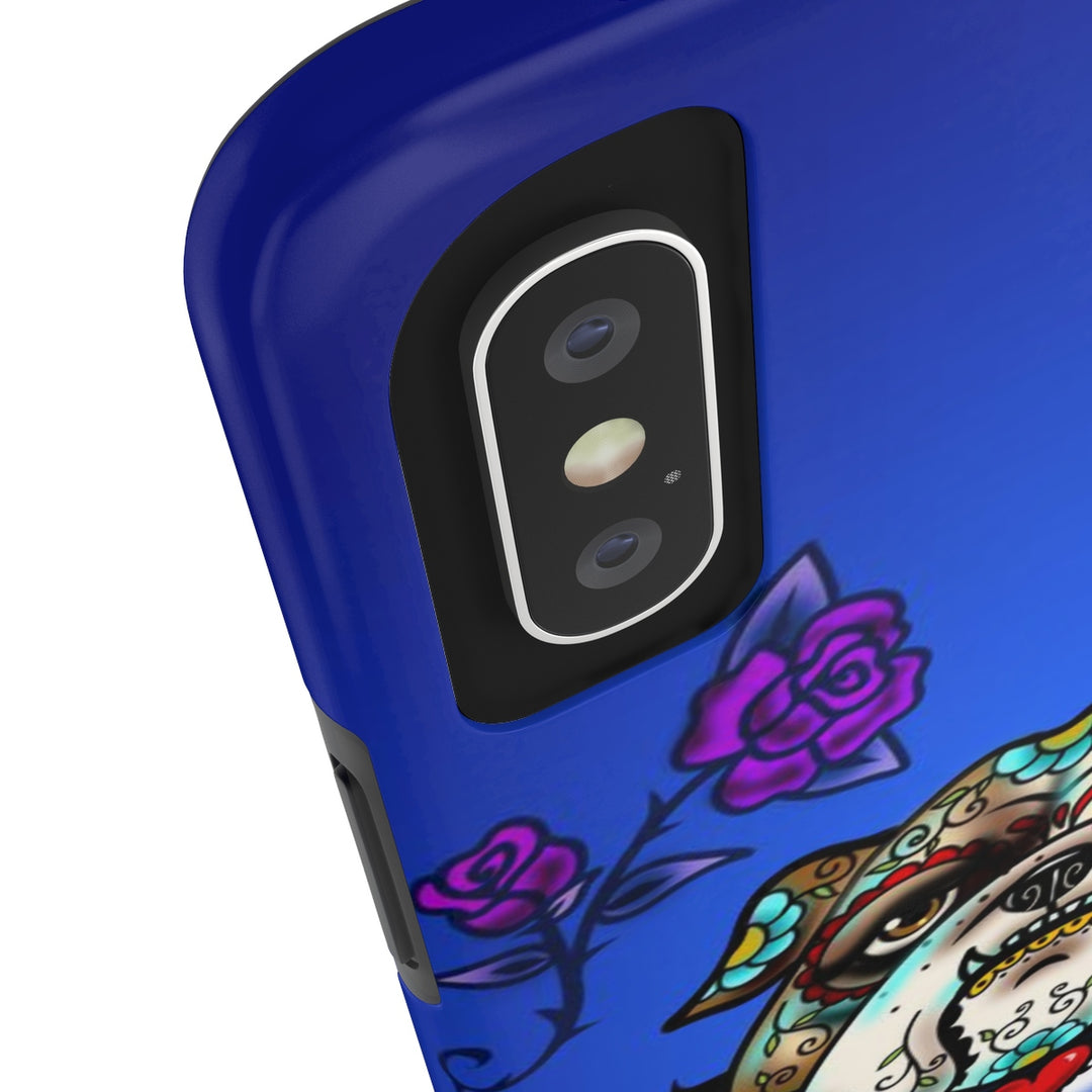 Sugar Skull Bulldog With Roses • Phone Case