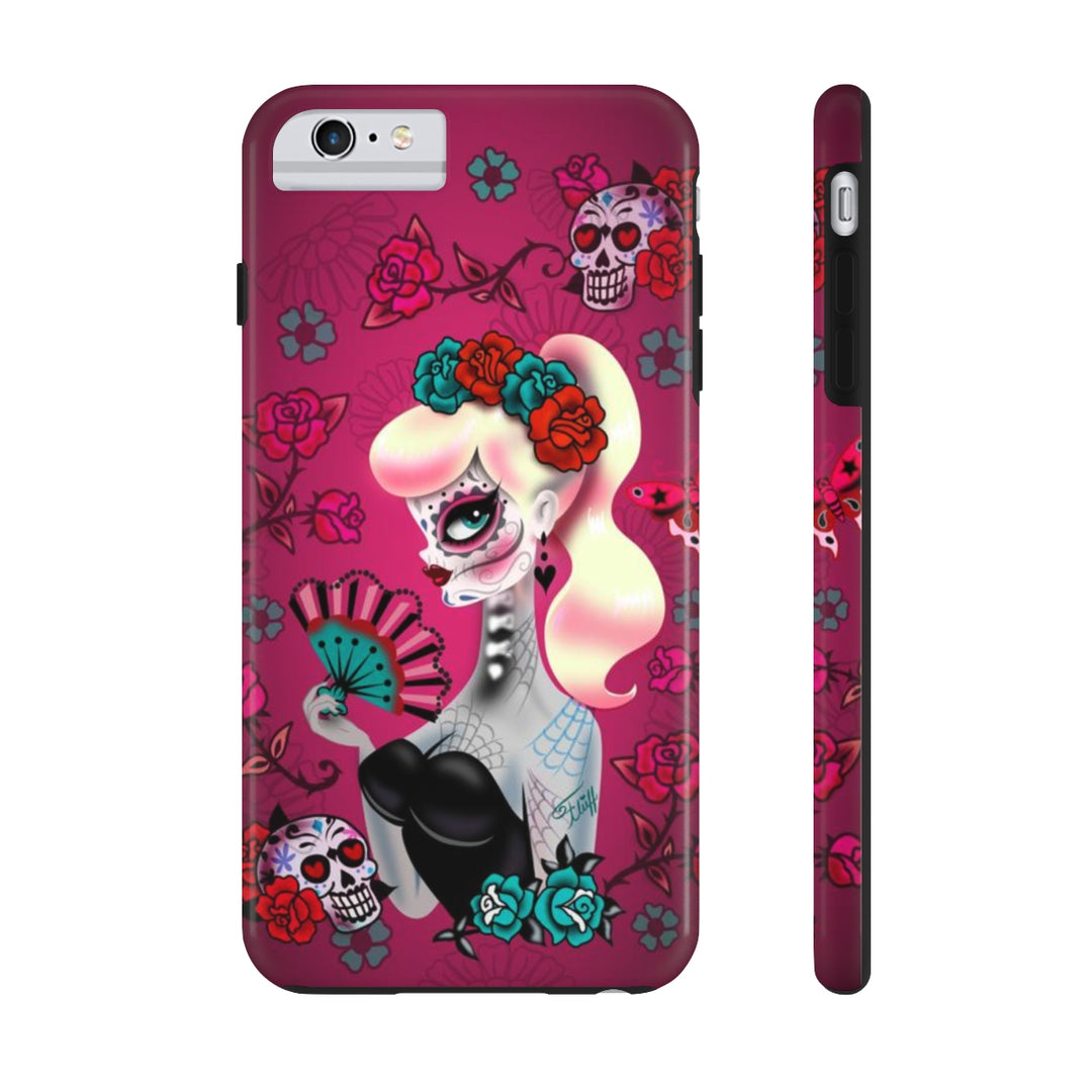 Blonde Sugar Skull Pinup Girl • Phone Case