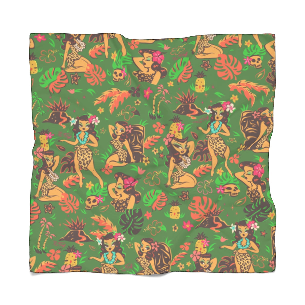 Tiki Temptress on Green • Chiffon Scarf