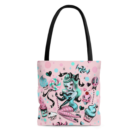 Pink Sugar Pinup Doll • Tote Bag