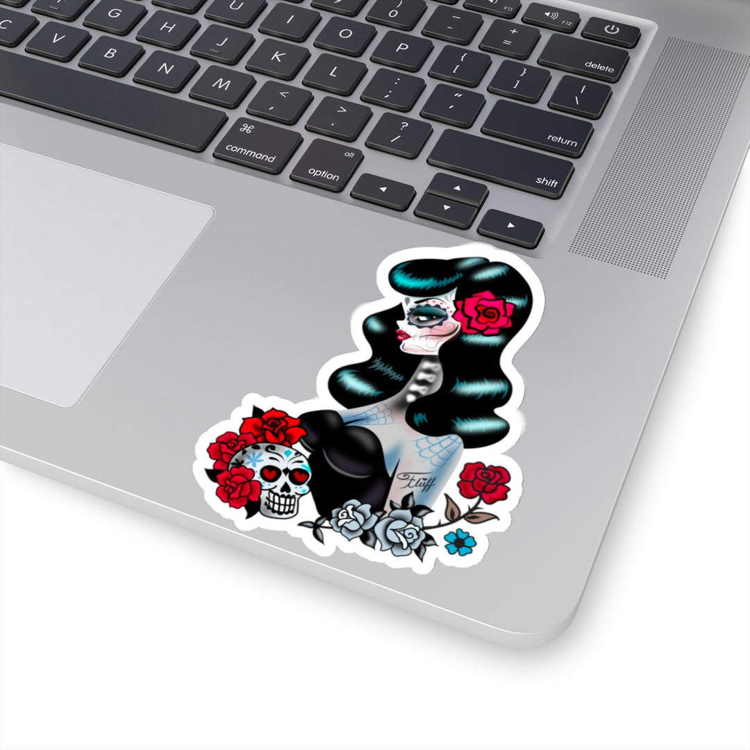 Raven Sugar Skull Girl • Kiss-Cut Sticker