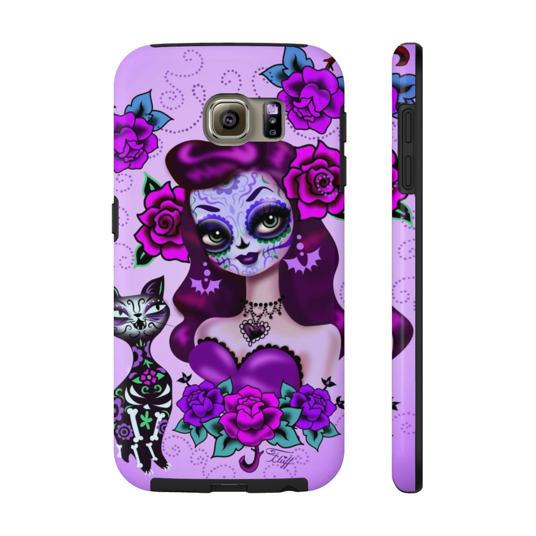 Purple Sugar Skull Girl • Phone Case