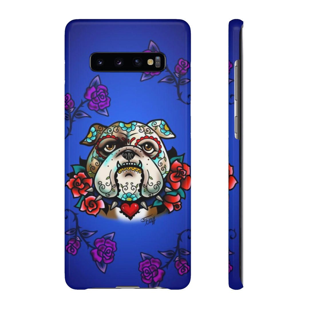 Sugar Skull Bulldog With Roses • Samsung Galaxy Phone Case