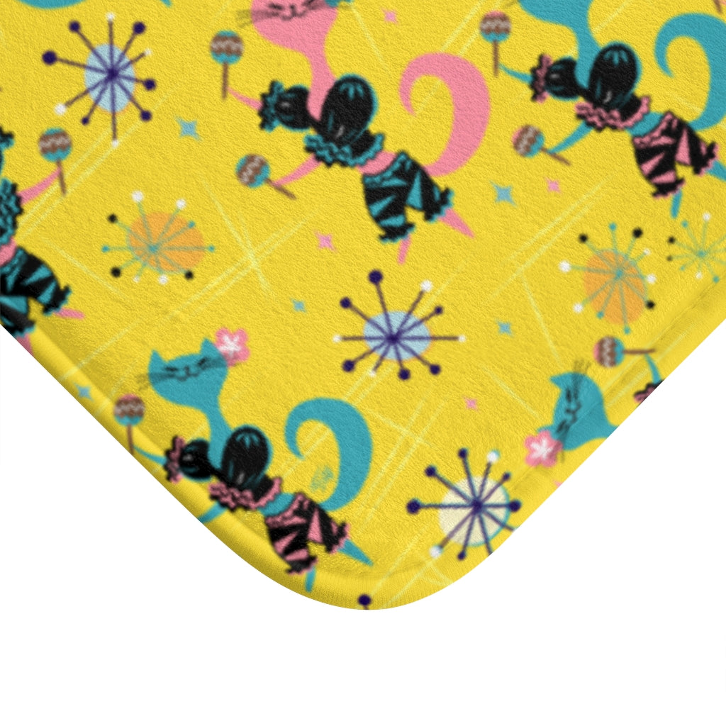 Mambo Kitties Yellow • Bath Mat