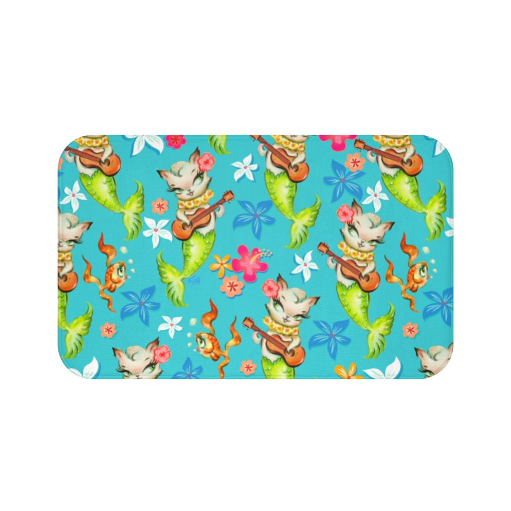 Merkitten with Ukelele • Bath Mat