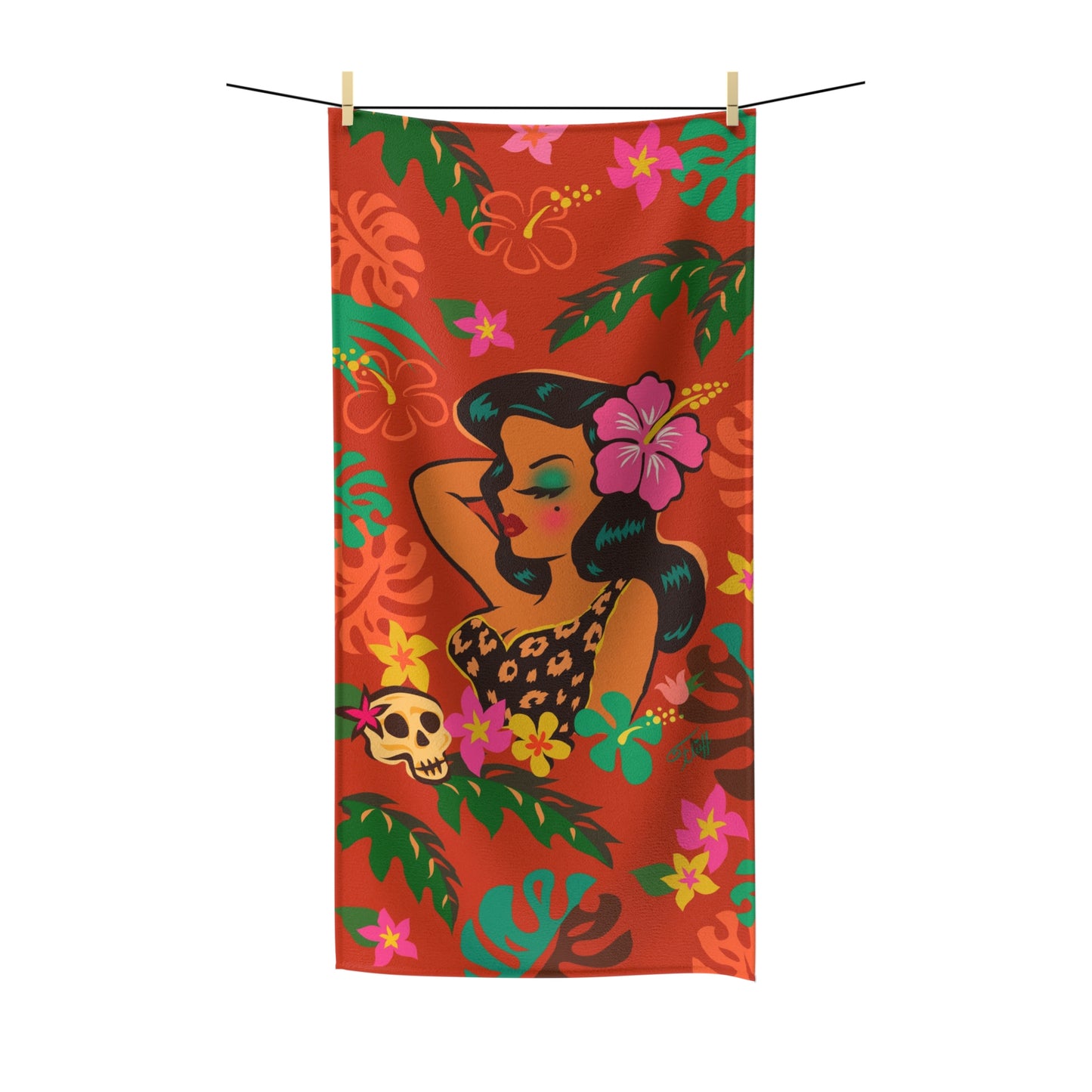Tiki Temptress - Tropical Doll • Towel