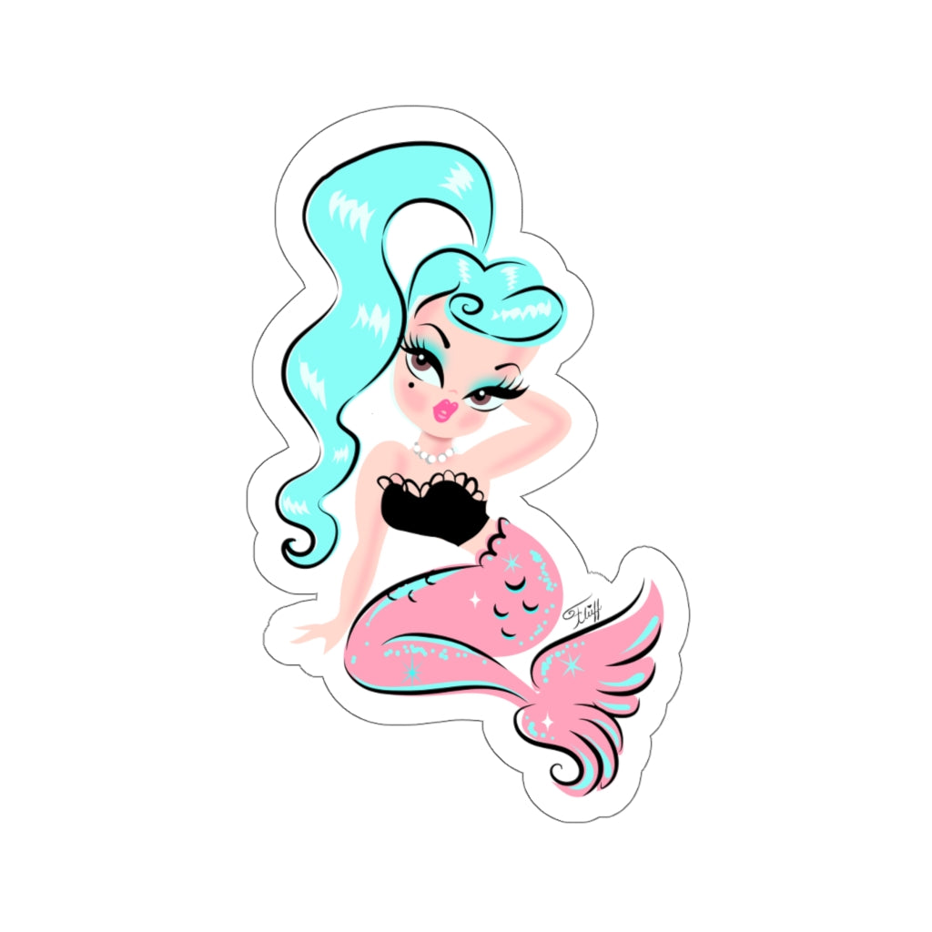 Baby Doll Mermaid with Blue Hair • Kiss-Cut Sticker
