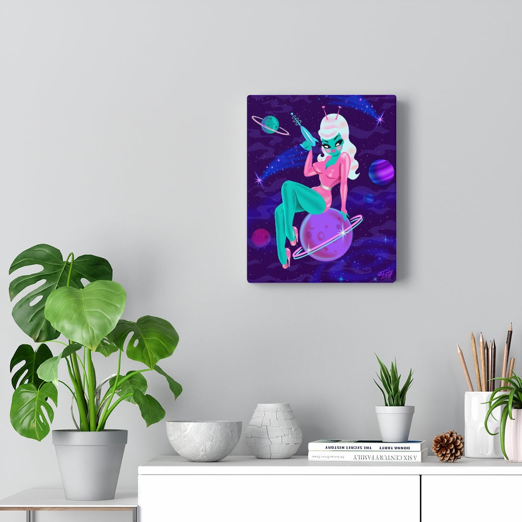 Alien Girl on Saturn • Canvas Gallery Wrap