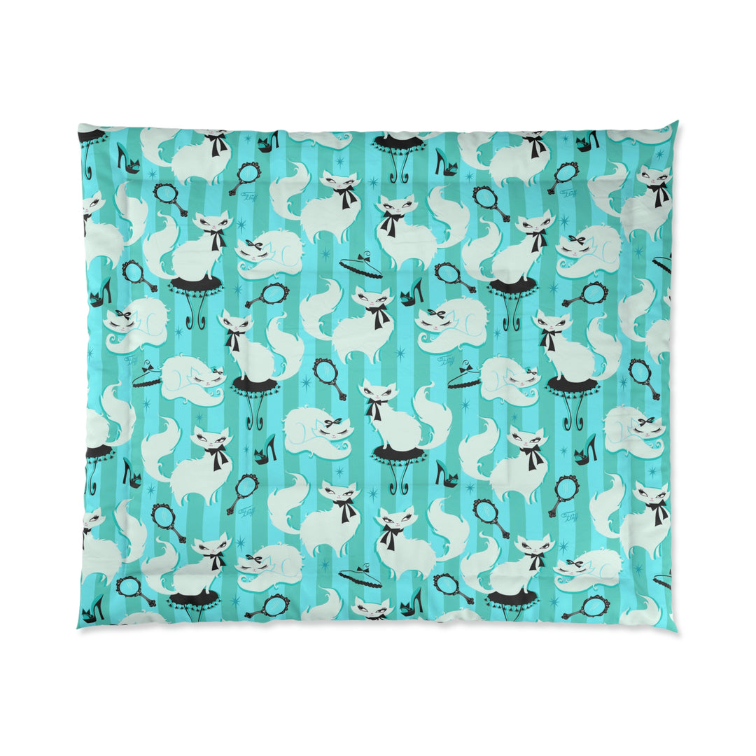 Boudoir Kitties Mint • Comforter