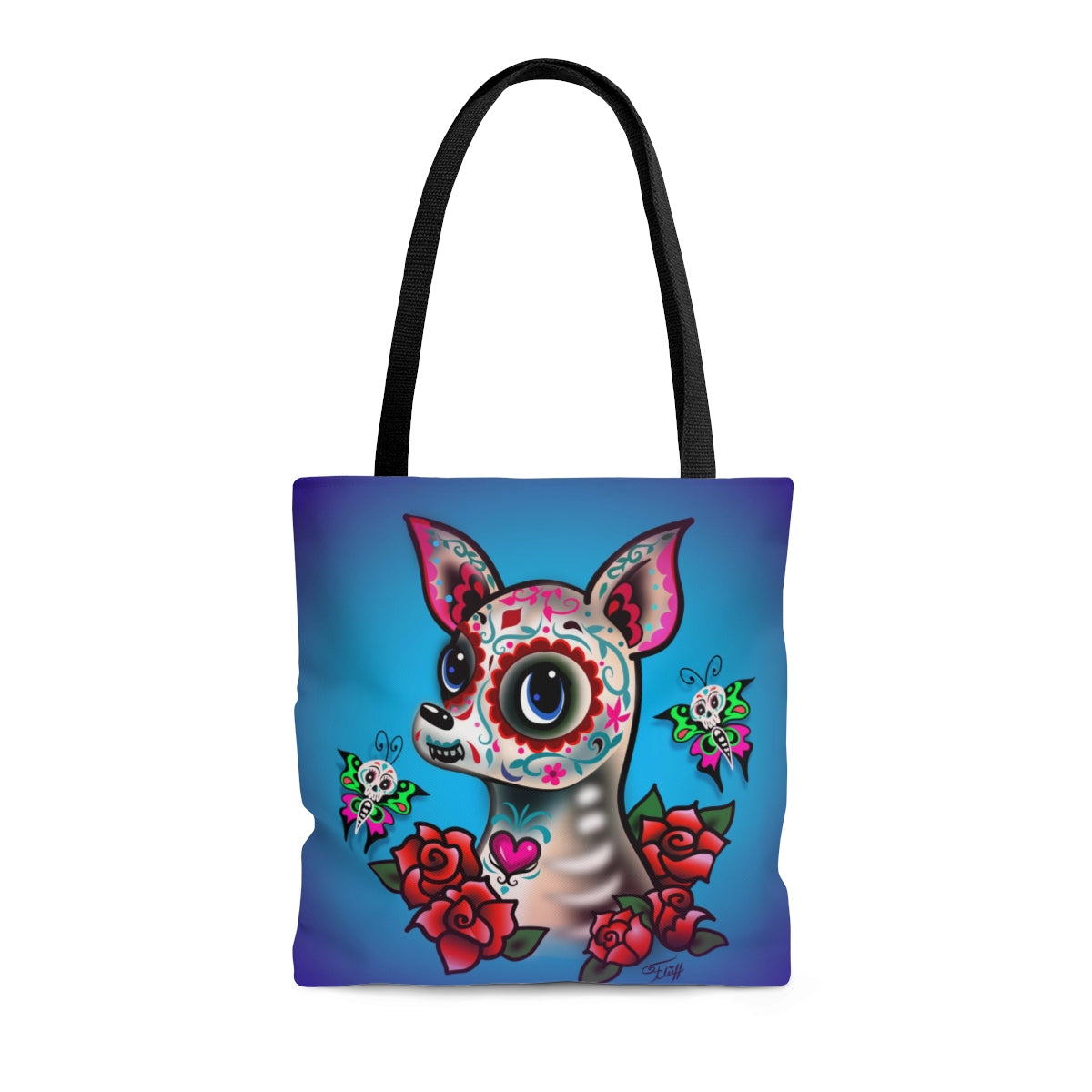 Sugar Skull Chihuahua Blue • Tote Bag