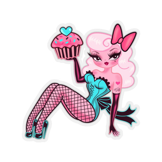 Blonde Cupcake Girl • Kiss-Cut Sticker